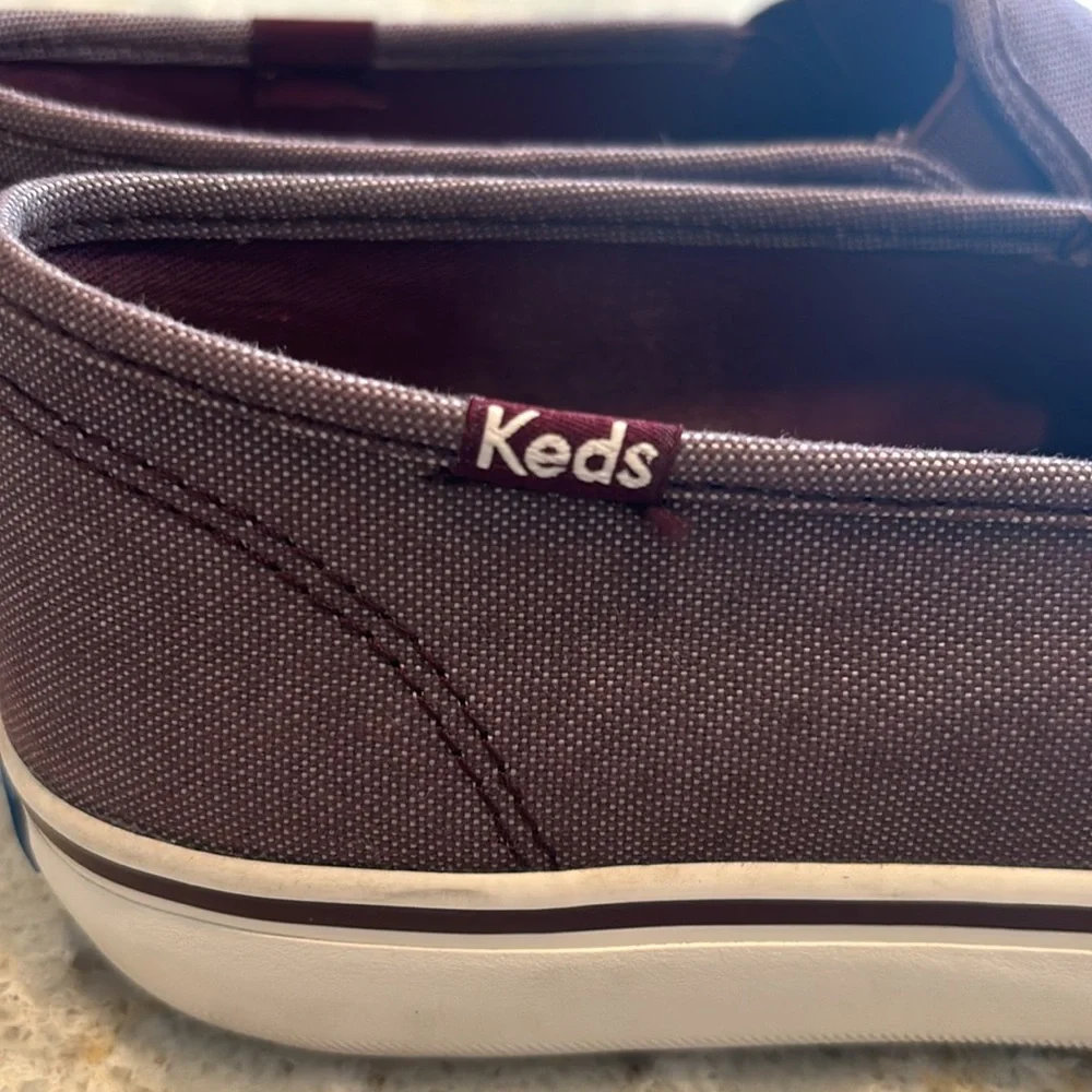 Women’s Keds Double Decker Shimmer Chambray Burgundy sneeker size 8 - Picture 8 of 8